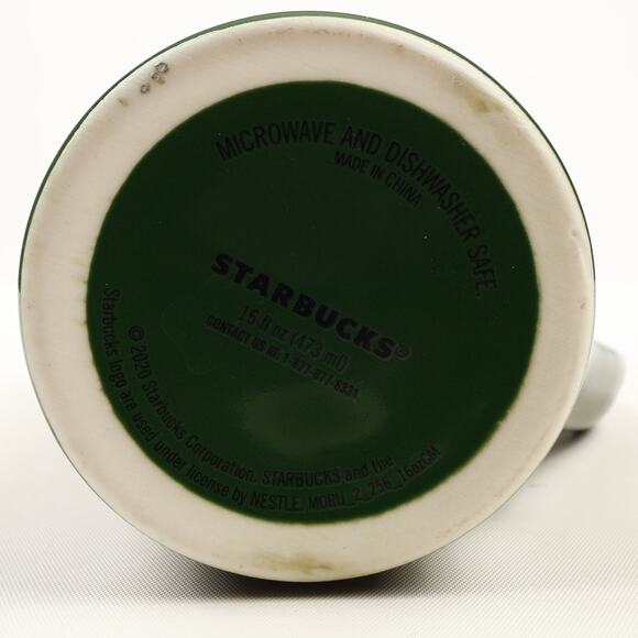 Lot of 2 Starbucks Christmas Green Whimsical String Red Siren Logo 12oz 16oz Mug - Picture 15 of 15